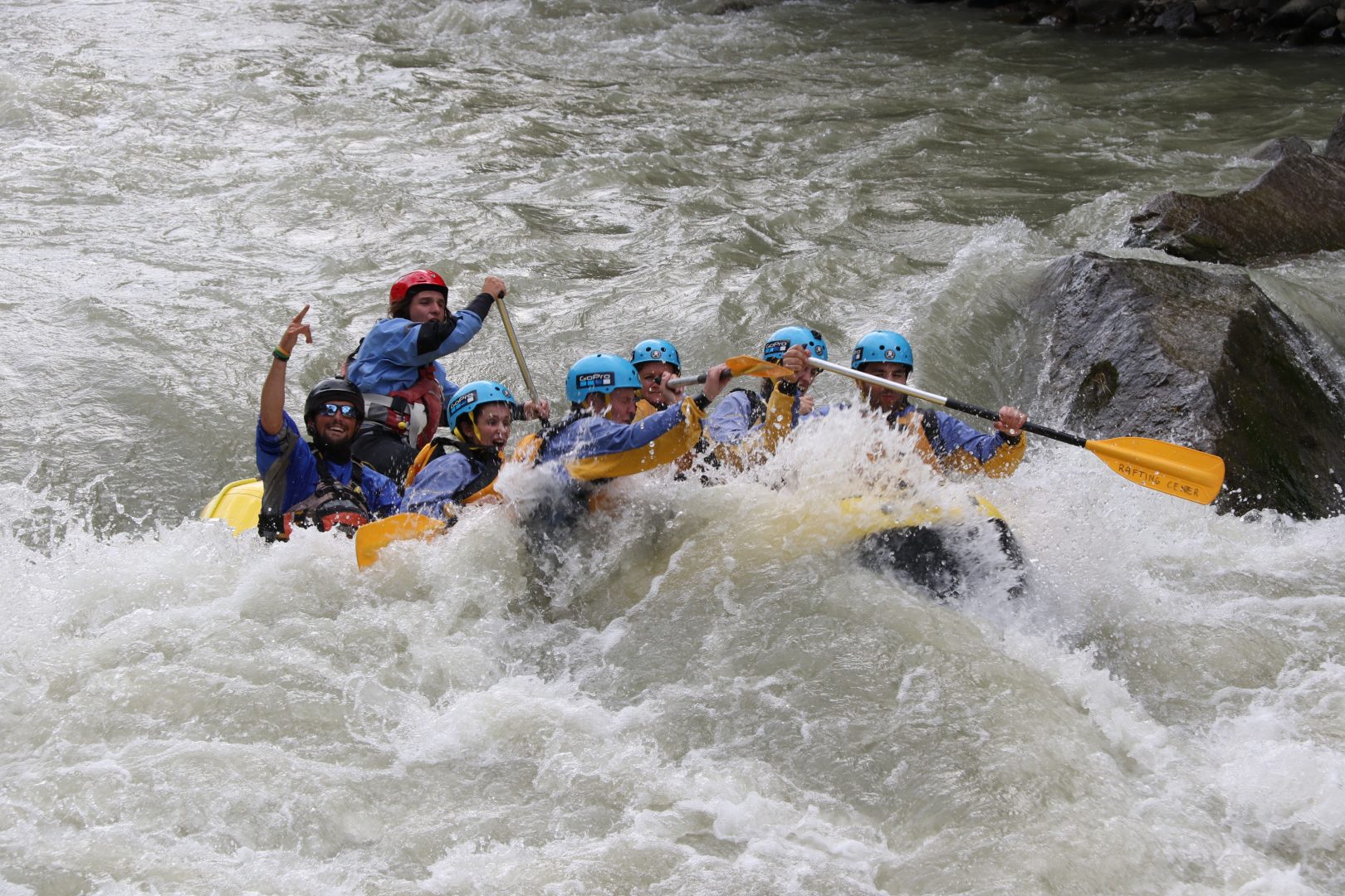 Rough waters while rafting the Noce